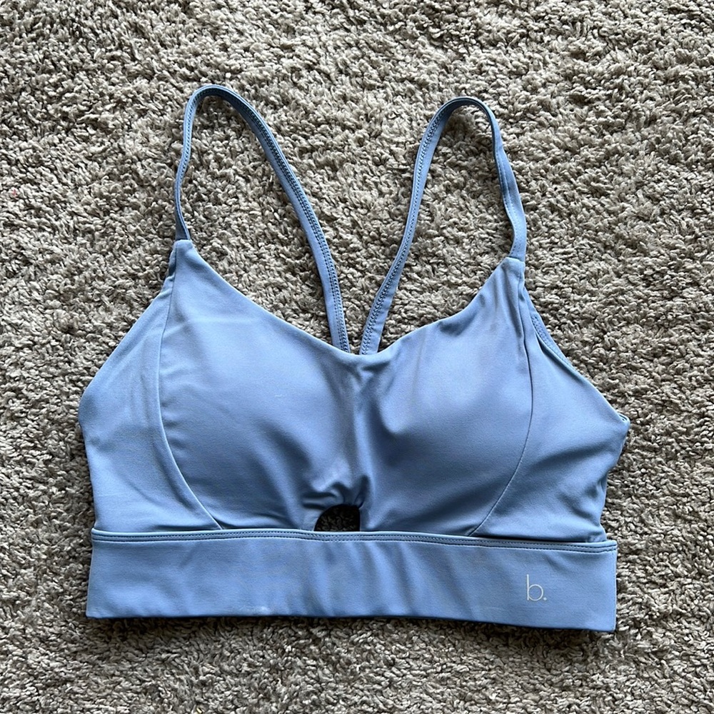 NWOT Blue/Periwinkle Bliss Brand Bow Sports Bra women’s size Medium